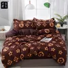 Sängkläder set 4st/set stil lakan kudde täcke täcke set stripe aloe bomull säng set hem säng textil produkter lj201127