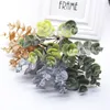 Fleurs décoratives artificielles feuille d'argent saule faux bouquet plantes mariage fête de Noël en plastique herbe décoration de la maison accessoires 4 couleurs