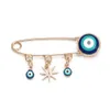 Accessori di gioielli Gioielli di modaSpille Lucky Eye Blu Spilla turca Evil Eye Spilla per donna Uomo Corona di fiori d'olio cadente Sta5117908