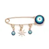 Accessoires de bijoux Fashion JewelryBrooches Lucky Eye Blue Turkish Evil Eye Brooch Broch pour les femmes Men Détonnant la fleur d'huile STA9854194