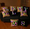 Pillow Arrivals Home Decorative LED Light Alphabet Cover Installed Three Batteries The 5th Waist Case Sofa Chair