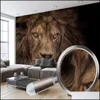 Sfondi Decorazioni per la casa Carta da parati 3D Hd Mighty Wild Animal Lion Soggiorno Camera da letto Sfondo Decorazione murale Wallpa Hairbun2020 Dhybx