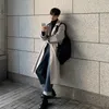 Men s Trench Coats Brand Autumn Korean Fashion Overcoat for Male Long Windbreaker Streetwear Men Coat Outer Wear Clothing 221007
