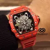 Luxury Mens Mechanical Watch Richa Milles Engrwolf r rm35-01 series 2824 automatic mechanical carbon fiber tape men Siwss Movement Wrist A5T5 18IY