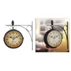 Wall Clocks Classic Two Faced Clock Decor 360 Degree Rotate Wrought Iron Bracket Outside Ing Outdoor Decorative Art