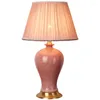 Bordslampor jingdezhen keramisk lampa sovrum sovrum amerikansk stil skrivbord bröllop rosa vardagsrum