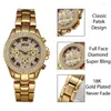 Armbandsur Damklockor Bling Luxury Watch Mode 2022 Chronograph Romerska siffror 18K guld Dam Quartz Armbandsur