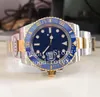 Mens Ceramic Watches Men Automatic Cal.3135 Watch Clean Yellow Gold 904L Steel 3130 Movement Blue Green Cleanf Luminous Crystal 28800 VPH/Hz ETA CF Arm Wristwatches