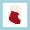 Other Household Sundries Merry Christmas Socks Red Snowflake Alphabet Letters Stocking Tree Pendant Decorations For Home Xmas Gift Dr Dhcrn