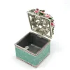 Jewelry Pouches Hand Made Sakura Cherry Blossom Design Enamel Alloy Storage Box Valentines Gift