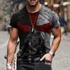 T-shirt da uomo 3D Retro Style Stampato Mens Casual Loose Streetwear Hip Hop Trend Oversize Top O-Collo Manica corta