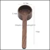 Bolos de café 8g/10g Walnut Wooden Measuring colher colher grãos grãos de capa em casa Copo de ferramenta para entrega de cozinha 2021 jardim dhcz3