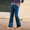 Men's Pants Fall Winter And Autumn Casual Flared Trousers Leg Loose Work Jeans Men's Slim High Fashion White Denim