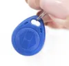 علامة 125 كيلو هرتز القريبة اللون الأزرق RFID بطاقة keyfobs مفتاح FOB TK4100 EM4100 CONTROL CONTROL CARD SMART مع رقم معرف طباعة