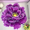 Carpets 3D Red Peony Carpet Thick Floral Flower Bedroom Livingroom Round Rug Bed Soft Parlor Anti-slip Door Mat Hallway Pink