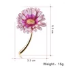 Brooches Doreenbeads Fashion Pin Daisy Flower Series For Women Accessories Gold Colorful émail émaillé 53 mm x 33 mm 1 pièce