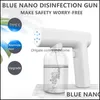 Andere huishoudelijke zonnedragen 300 ml USB oplaadbare draagbare draagbare nano elektrische sterilisator spuiters atomisatie desinfectie mist hine blauw lighiphhiph