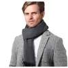 Foulards Nouvel Hiver Écharpe En Cachemire Hommes D'affaires Couleur Unie Pashmina Automne Laine Écharpes Et Wraps Mâle Haute Qualité Garder Au Chaud L22006