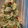 クリスマスの装飾26cm 10ヤードゴールドスライバーフラワーリースメッシュDIYクリスマスツリーリボンデコレーションウェディングギフト221007