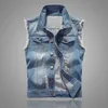 Gilets pour hommes Denim Vest Ripped Jean Veste Hip Hop Jeans Manteaux Gilet Hommes Cowboy Marque Sans Manches Mâle Réservoir Plus Taille 6XL 221008