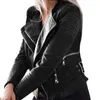 Pur mulheres femininas Pu Faux Leather Basic Jackets Plus Tamanho 3xl Lady Lady Autumn Inverno Black Mothers Fashion Zippers Coats Streetwear