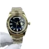 Super Factory Mens Steel Watches 40mm Diamond Set Gold Dial Fluted Bezel Ice Automatisk mekanisk rörelse Sapphire Glass President rostfria armbandsur