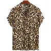 Camisas casuais masculinas 2022 estampa de leopardo 3d tendência da moda havaiana masculina roupas masculinas respiráveis ​​massache de hip hop