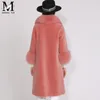 Women's Fur MAOMAOFUR Wool Coat Women Real Collar Cuff Warm Outwear Ladies Fashion Long Style Genuine Sheep Jacket