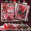 Emballage cadeau rouge Washi ruban ensemble Valentine adhésif masquage autocollant pour décor Scrapbook journal carnet de notes bricolage artisanat accessoire 9 rouleaux/lot