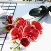 Decorative Flowers 1PC Latex Orchid With Leaves Artificial Flower Butterfly Orchids Fake For Home Wedding Flores Decoration Pography Prop