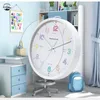 Horloges murales 12 pouces Night Light Clock rond en plastique simple muet commutateur vocal salon 3D décoration murale canapé d'angle