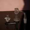 ユニークなタープ スラーパー クォーツ バンガー セット喫煙 完全に溶接彫刻されたスター エッチング ブレンダー ダブ リグ ボン (ロング バレル付き)