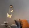 Lampe à LED en acrylique or/noir papillon appliques murales pour couloir chambre salon chevet décor créatif appliques lumières