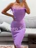 Lässige Kleider Sommer Sexy trägerlos rückenfrei Feder schwarz Midi Frauen Bodycon Verband Designer Mode Party Club Vestido 221007