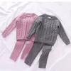 Completi di abbigliamento Toddler Neonate Vestiti Bambini 2 pezzi Pullover invernale a maglia Maglione Pantaloni Ragazzi Tute Pigiama per bambini 221007