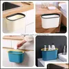 Other Household Sundries Kitchen Trash Can Wall-Mounted With Lid Bathroom Living Room Hanging Creative Household Cabinet Door Storage Dhyic