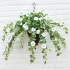 Decorative Flowers Hanging Artificial Silk Morning Glory Imitation Flower Vine Wedding Darden Decor Fake Plant Vibrantly Color XY147