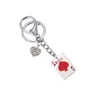 Key Fashion Keychains For Men Bag KeyRing Stainless Steel Jewelry Straight flush Texas Hold'em Poker Playing Cards Couples Gift 1008