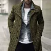 Men's Fur Faux Fur Mens Fashion Plaid Checked Trench Coat Brand Slim Fit Streetwear Overcoat Single Breasted Outwear Windbreaker Manteau Homme T221007