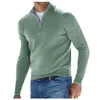 Maglioni da uomo Pullover da uomo Autunno spesso caldo lavorato a maglia solido manica lunga dolcevita maglioni mezza zip caldo pile cappotto invernale abbigliamento comodo 221007