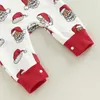 Pagliaccetti Il mio primo Natale Neonato Bianco Pagliaccetto senza maniche Santa Print Outfit Baby Casual Tuta Abbigliamento Regalo di Natale J220922