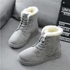 Boot Boots Winter Snow Woman Warm Spets Flat with Women Shoes F031 3540 221007