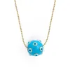 S3241 Luckey Turkish Evil Eye Charm Pendant Necklace For Women Enamel Blue Eyes Necklaces