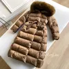 Women's Trench Coats Winter Women's Coat Long White Duck Down Female Solid Puffer Jacket Hooded Real Fur Collar Quality Detachable