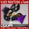 Tankverkleidungen für Suzuki RGVT250 RGV-250 SAPC VJ22 160Nr.172 RGV250 VJ 22 RGVT-250 90 91 92 93 94 95 96 RGVT RGV 250 CC 1990 1991 1992 1993 1994 1995 1996 Verkleidung lila Flammen