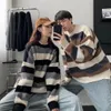 Mens Sweaters Japonya Tarzı Çizgili Sweater Erkek Ona Sakil Kazak Erkekler İçin Kazan