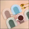 Autre décor à la maison Rainbow Sile Table Mat Coaster Plats Pot Holder Napperon Mtipurpose Titulaires Pour Cuisine Résistant À La Chaleur Pan Drop Del Dho52