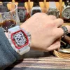 wielofunkcyjny superklonowy zegarki na rękę na rękę luksus Richa Milles Designer Crystal Transparent Skull Men's World Men Mechanical Watch H L9CJ