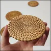 Other Home Decor Placemat Pad Coasters Kitchen Table Mats Rattan Coaster Bowl Padding Mat Insation Round Placemats Drop Delivery 2021 Dhp0G