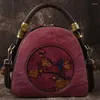 Evening Bags YourSeason Female Casual Hand Painted Floral Shoulder 2022 Cow Leather Women Tote Retro Handmade Handbag